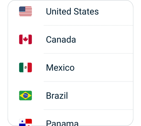 MayiVPN connect step 2, choose VPN server location